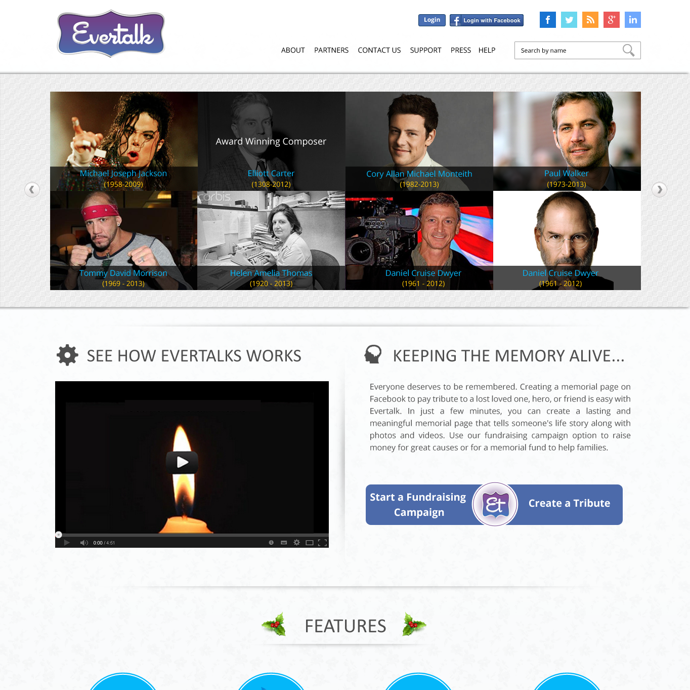 memorial page creation